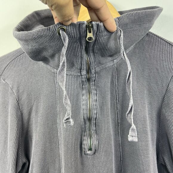 Soft Surroundings Gray Thermal Waffle Knit Cowl Neck Tunic Top Size PM - Picture 4 of 12